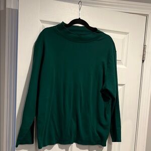 Long sleeve cotton, mock turtle neck shirt